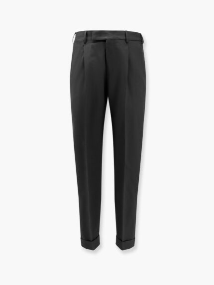 Pt Torino Virgin Wool Trouser With Frontal Pinces