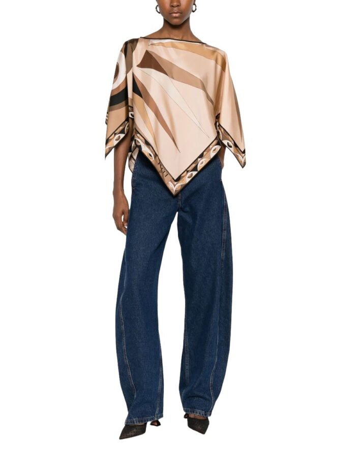 PUCCI CAPE BLOUSE WITH PRINT
