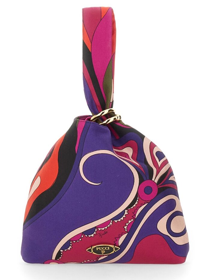PUCCI 'EMILIO' SILK CLUTCH BAG WITH ORCHID PRINT
