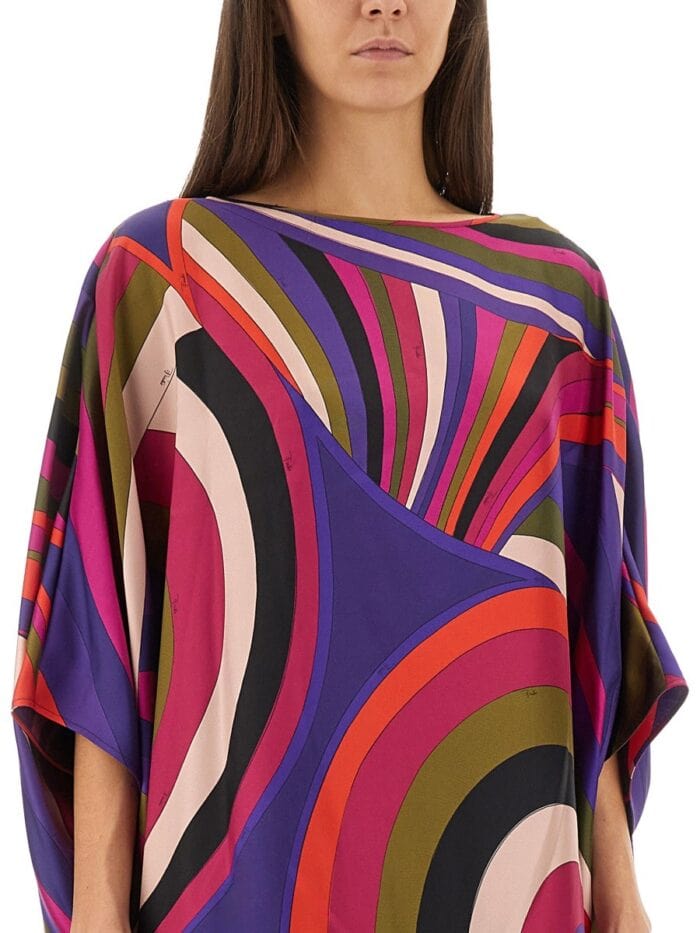 PUCCI IRIS PRINT MIDI DRESS
