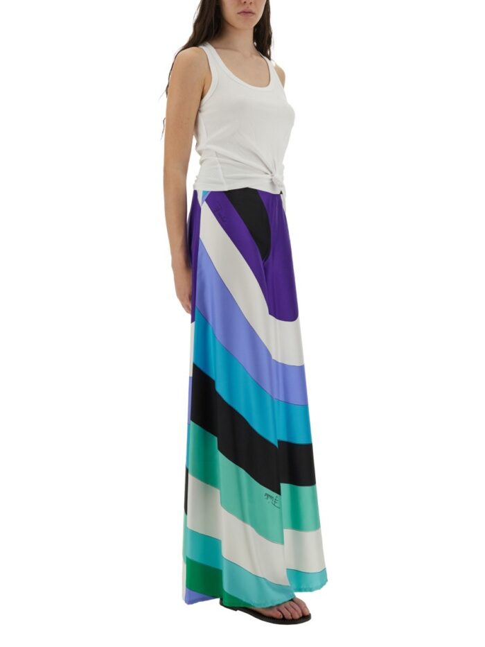 PUCCI MAXI PANTS WITH IRIS PRINT