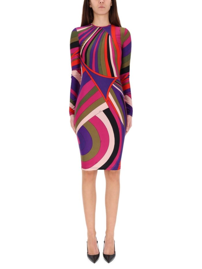 pucci midi dress with "iris" print PUCCI MIDI DRESS WITH "IRIS" PRINT