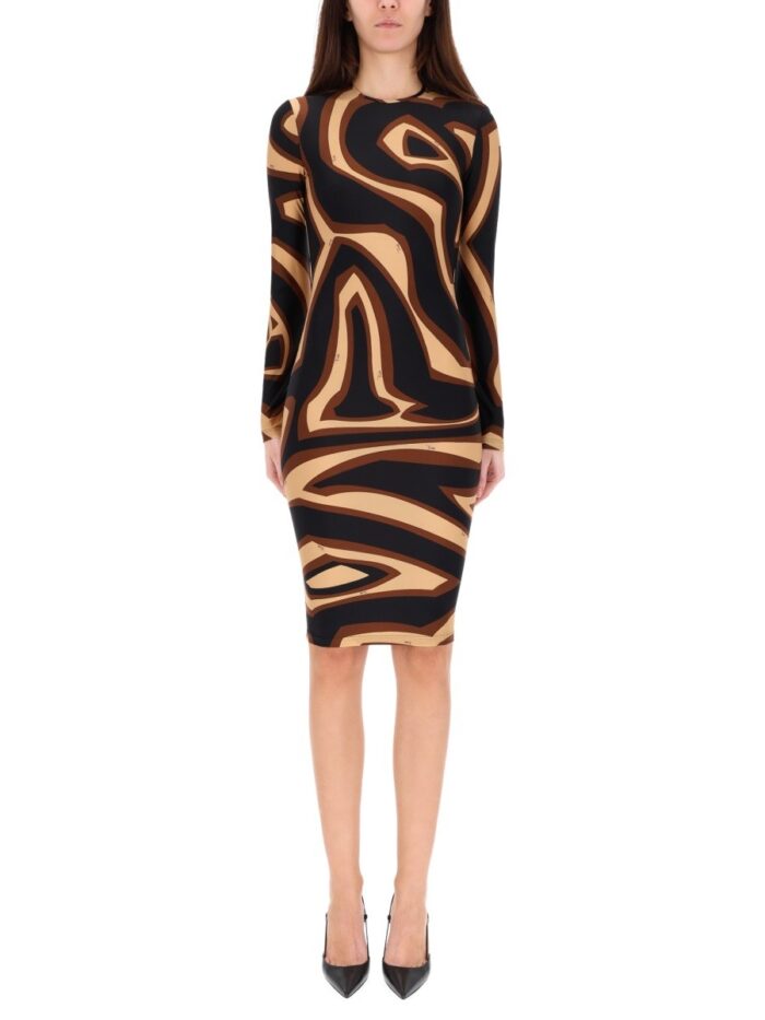 pucci midi dress with "labyrinth" print PUCCI MIDI DRESS WITH "LABYRINTH" PRINT