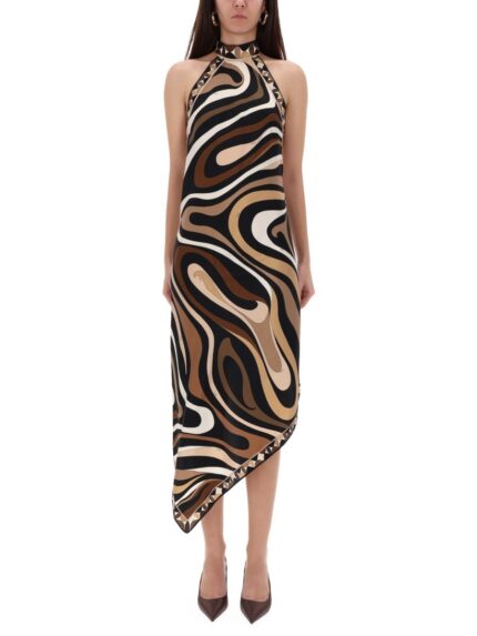 PUCCI MIDI DRESS WITH "MARBLE" PRINT