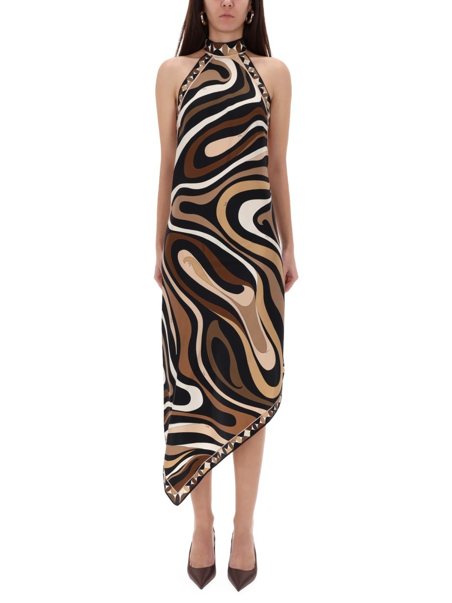 PUCCI MIDI DRESS WITH "MARBLE" PRINT