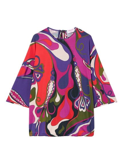 PUCCI ORCHID PRINT CAPE BLOUSE