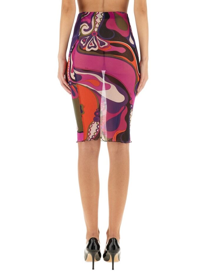 PUCCI ORCHID PRINT MIDI SKIRT