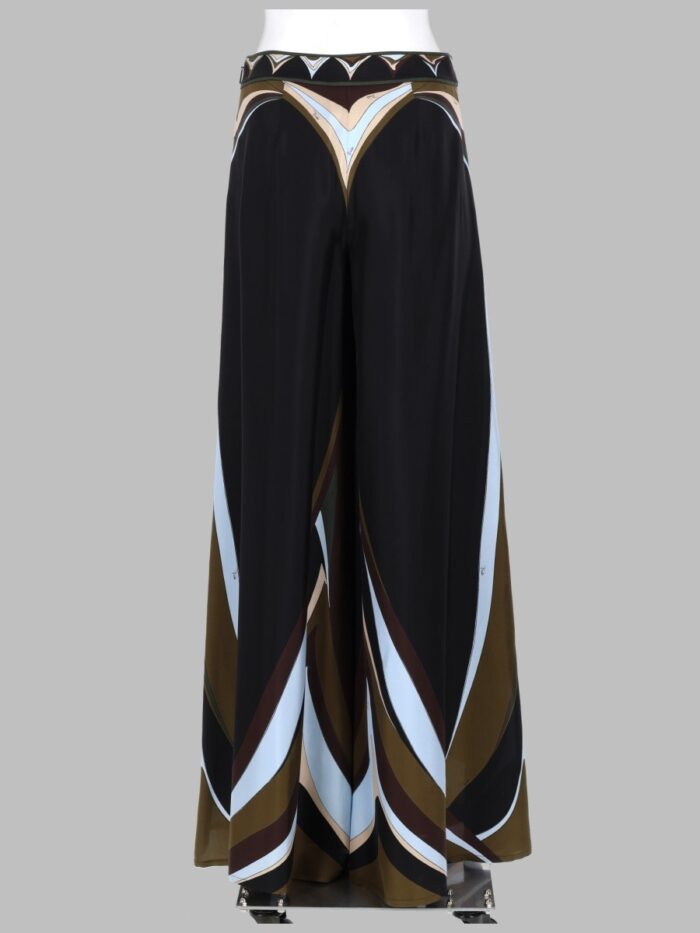 PUCCI PANTALONE PALAZZO IN SETA STAMPA FARI