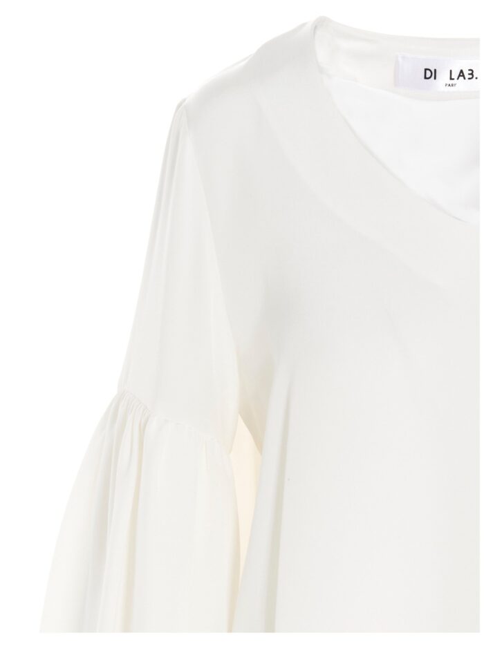 DI.LA3 PARI' Puff-sleeve Silk Shirt