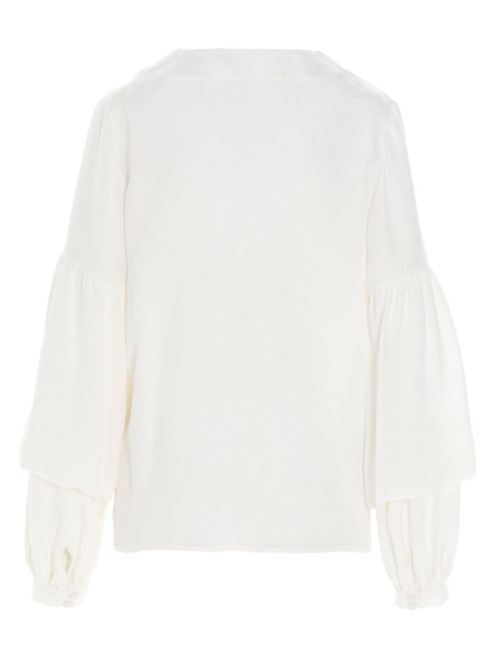 DI.LA3 PARI' Puff-sleeve Silk Shirt