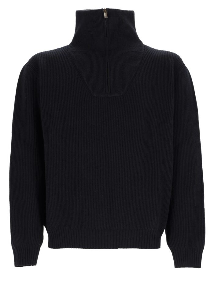saint laurent pullover con mezza zip in lana a coste Saint Laurent Pullover Con Mezza Zip In Lana A Coste