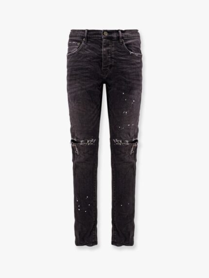 PURPLE BRAND Black Over Spray Slim Fit Jeans
