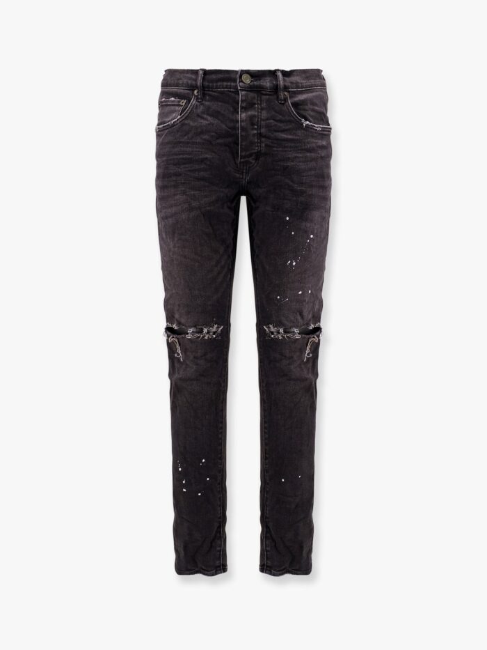 PURPLE BRAND Black Over Spray Slim Fit Jeans
