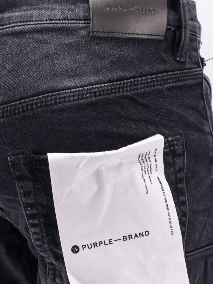 PURPLE BRAND Black Repair Dropped Fit Jeans