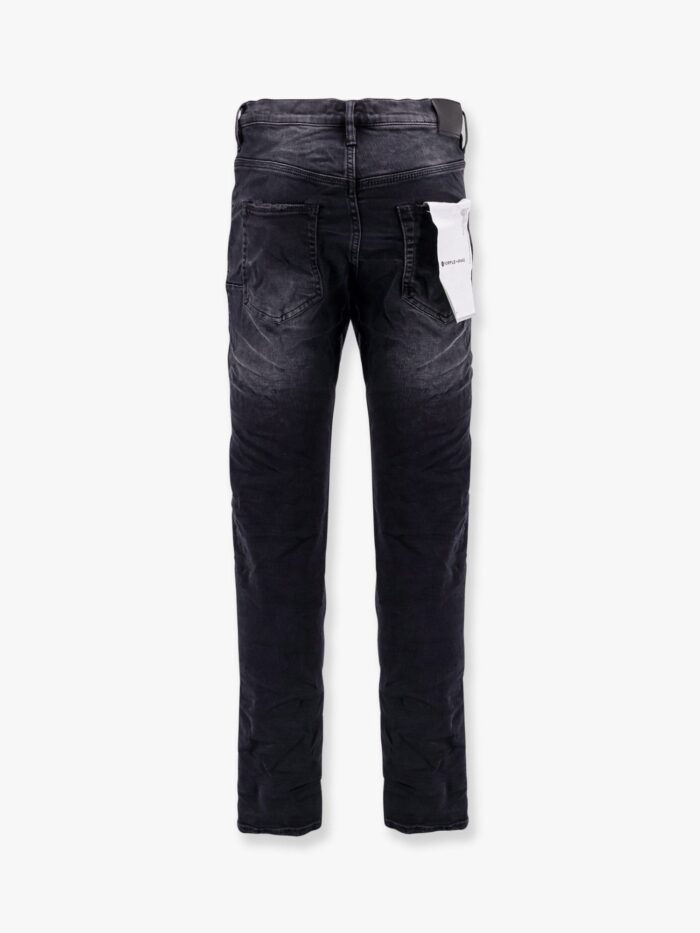 PURPLE BRAND Black Repair Dropped Fit Jeans