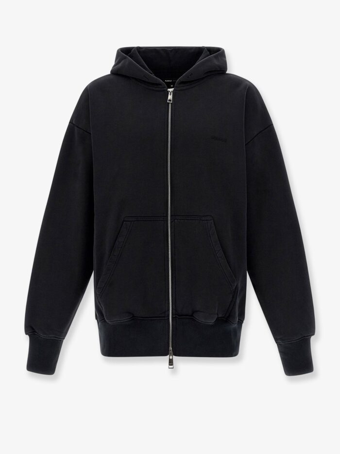 purple brand cotton sweatshirt with embossed logo PURPLE BRAND Cotton Sweatshirt With Embossed Logo
