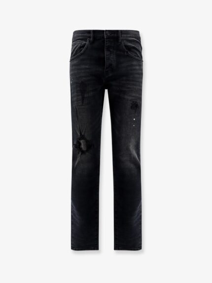 PURPLE BRAND Dropped Fit Black Denmim Trousers