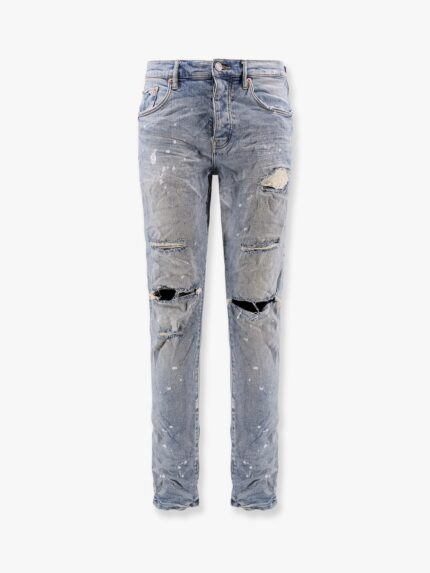 PURPLE BRAND Light Indigo Paint Slim Fit Jeans