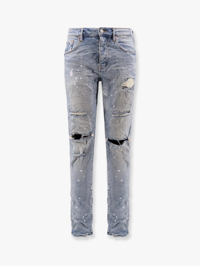 PURPLE BRAND Light Indigo Paint Slim Fit Jeans
