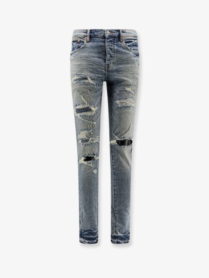 PURPLE BRAND Slim Fit Jeans Wth Destroyed Effect