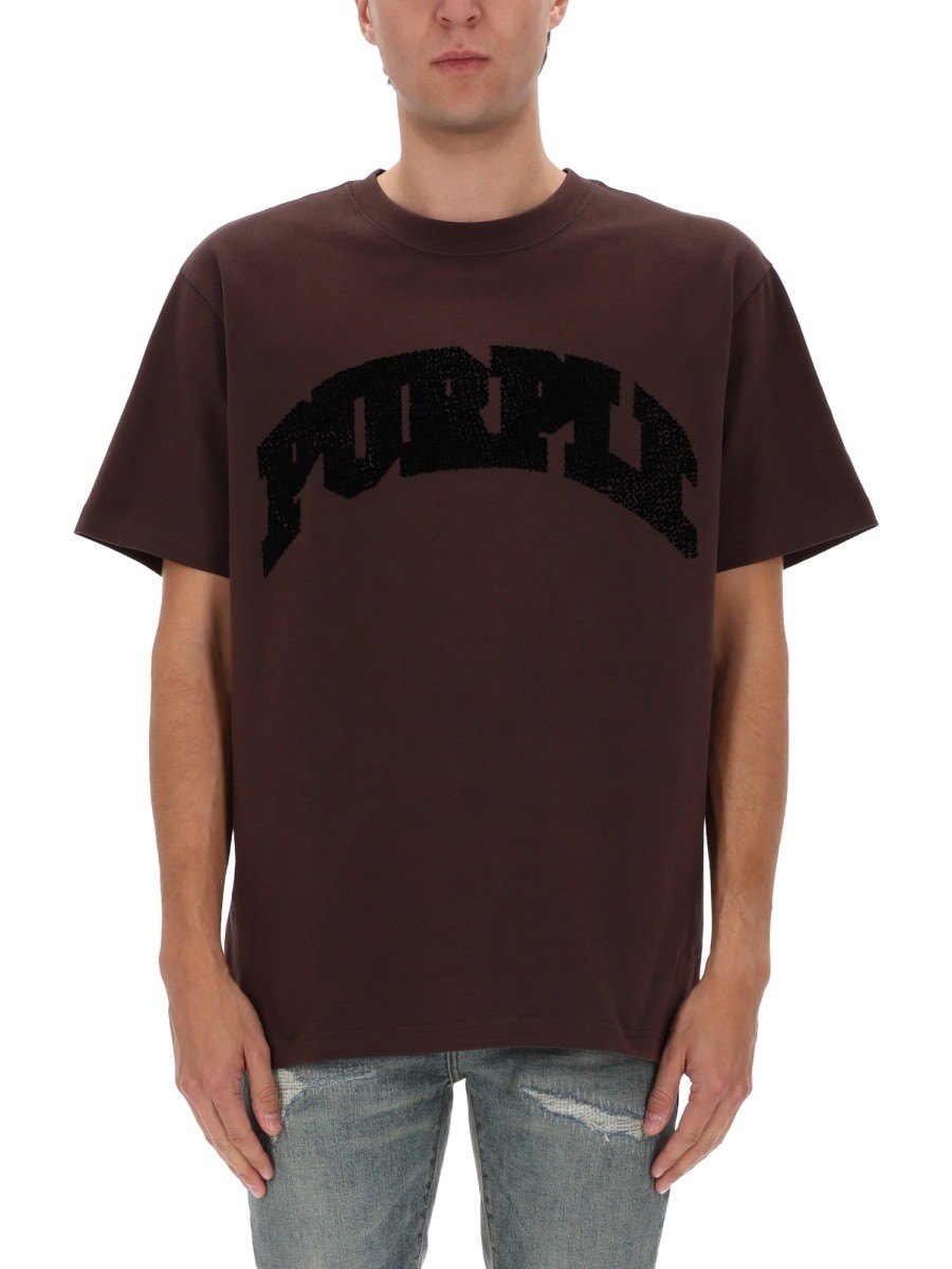 PURPLE BRAND T-SHIRT WITH LOGO