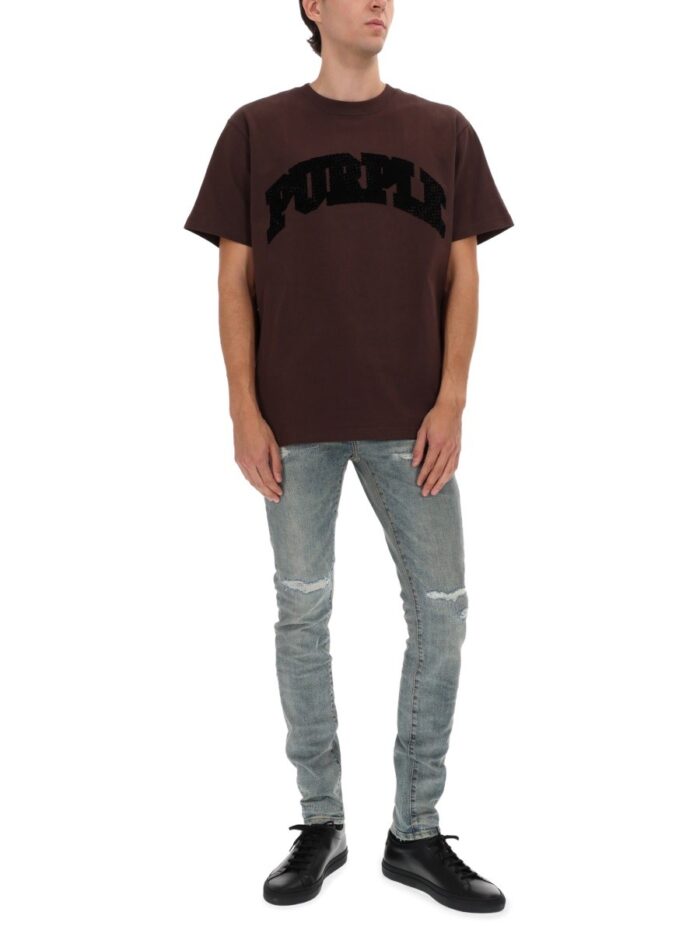 PURPLE BRAND T-SHIRT WITH LOGO