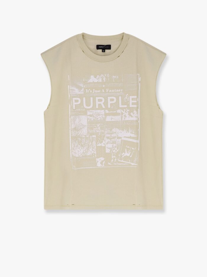 PURPLE BRAND Textured Jersey Sleeveless T-shirt