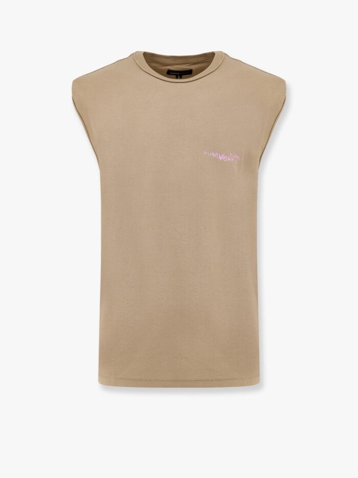 PURPLE BRAND Textured Jersey Sleeveless T-shirt