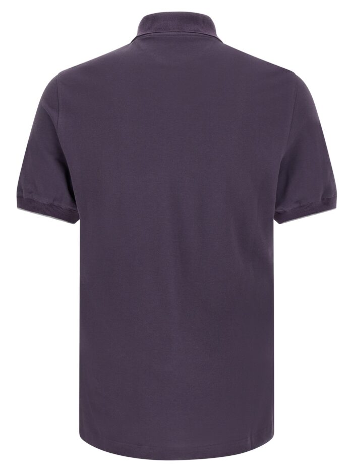 Brunello Cucinelli Purple Logo Embroidery Polo Shirt