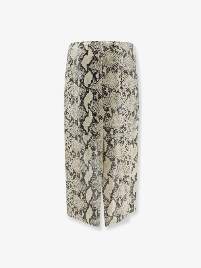 ALYSI Python-print Leather Midi Skirt