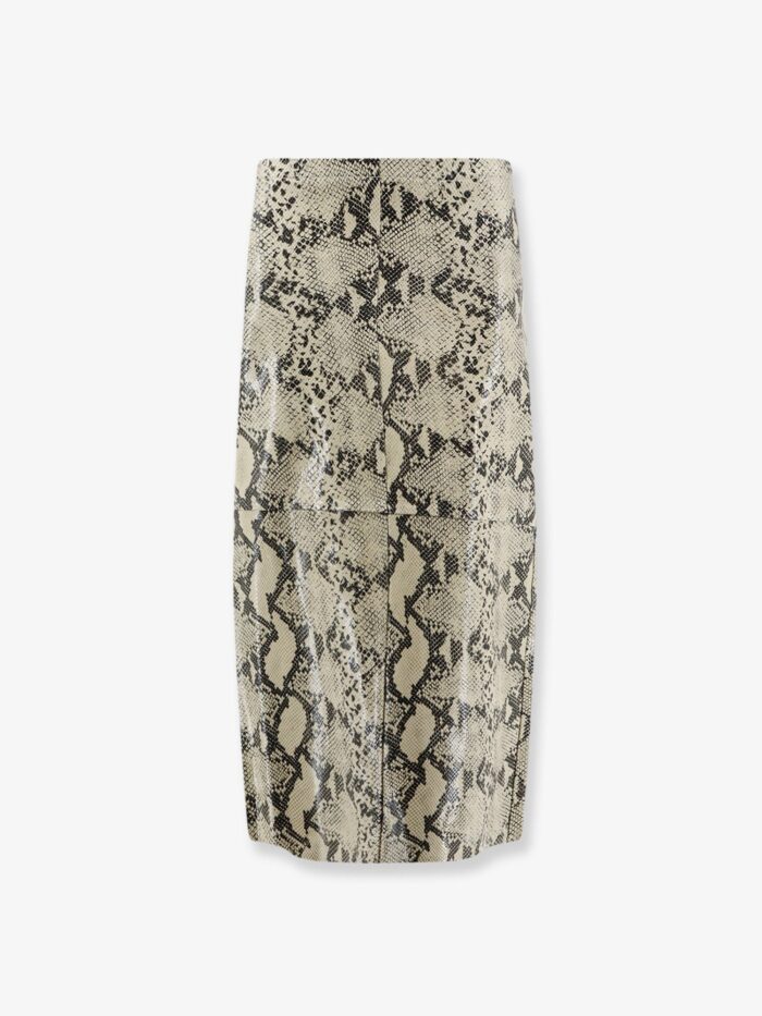 ALYSI Python-print Leather Midi Skirt
