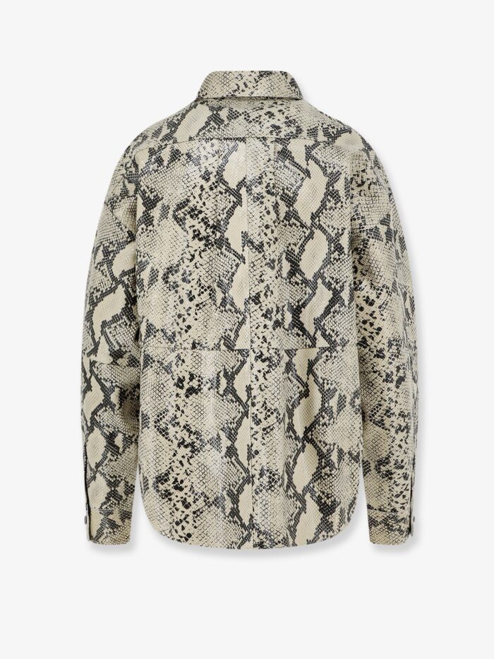 ALYSI Python Print Leather Shirt