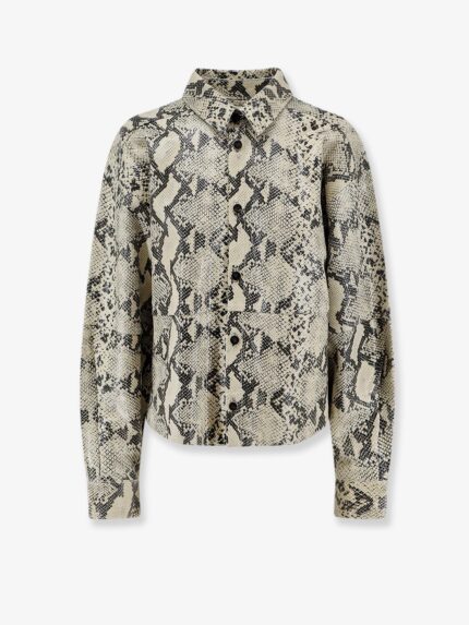 ALYSI Python Print Leather Shirt