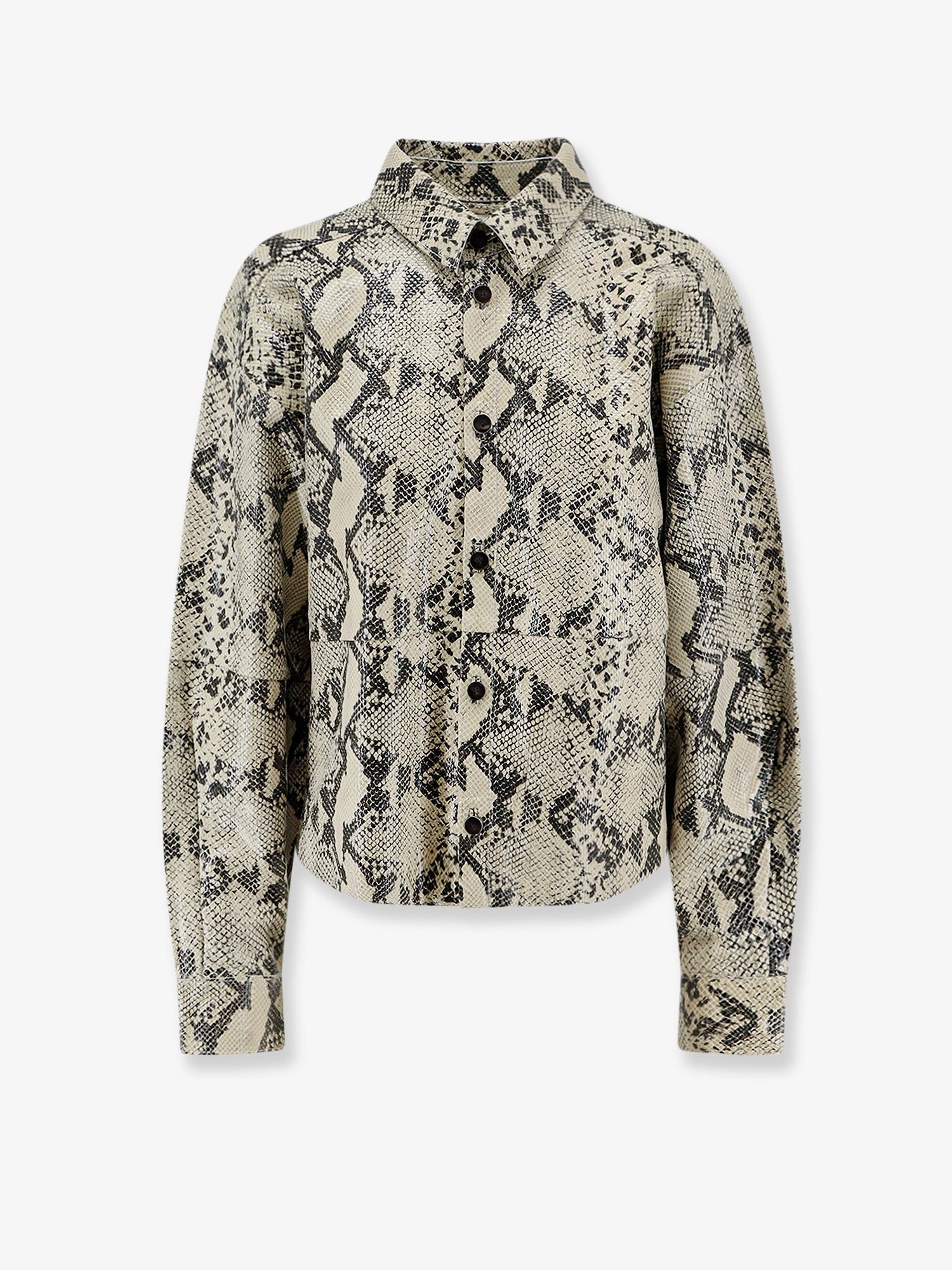 ALYSI Python Print Leather Shirt