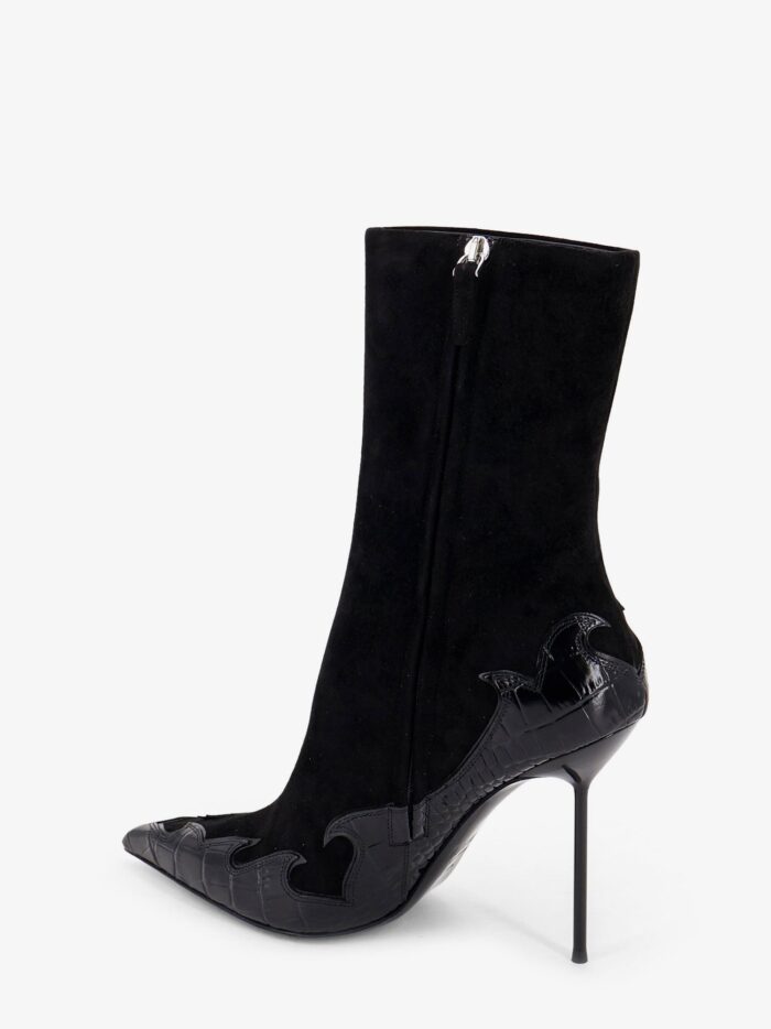 PARIS TEXAS Queen Of Hearts Ankle Boots With Cut-out Embroidery And Heart Inlays