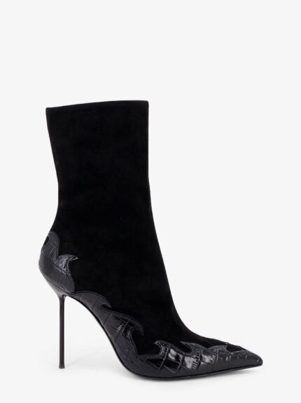 PARIS TEXAS Queen Of Hearts Ankle Boots With Cut-out Embroidery And Heart Inlays
