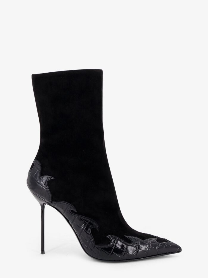 PARIS TEXAS Queen Of Hearts Ankle Boots With Cut-out Embroidery And Heart Inlays