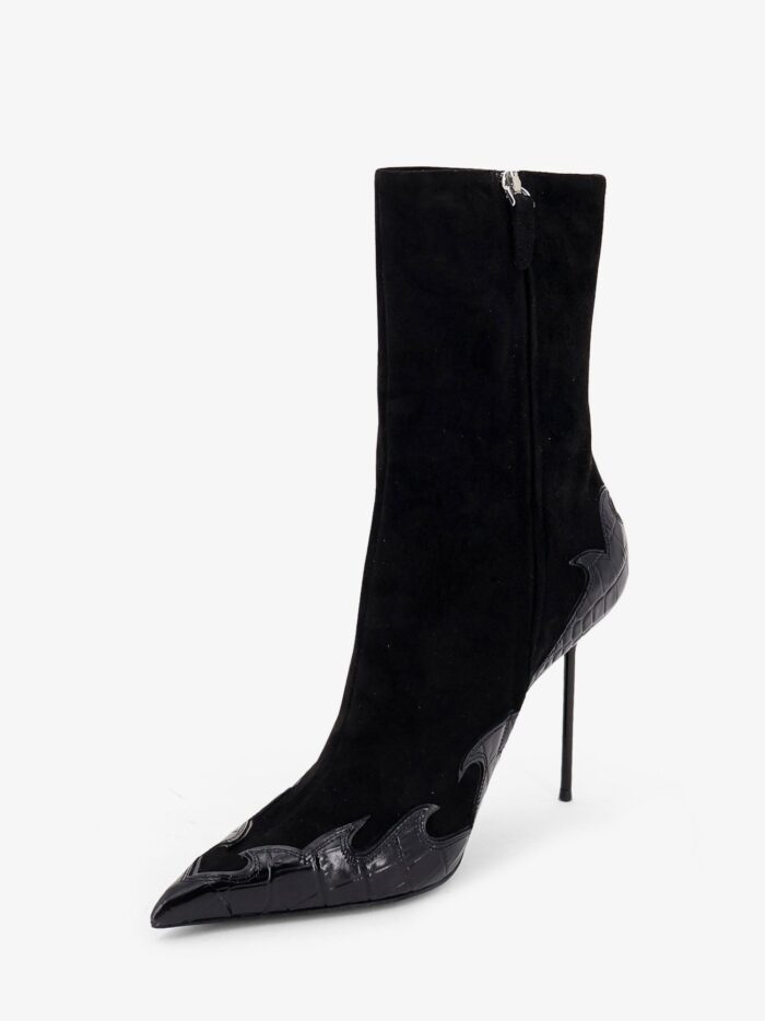 PARIS TEXAS Queen Of Hearts Ankle Boots With Cut-out Embroidery And Heart Inlays