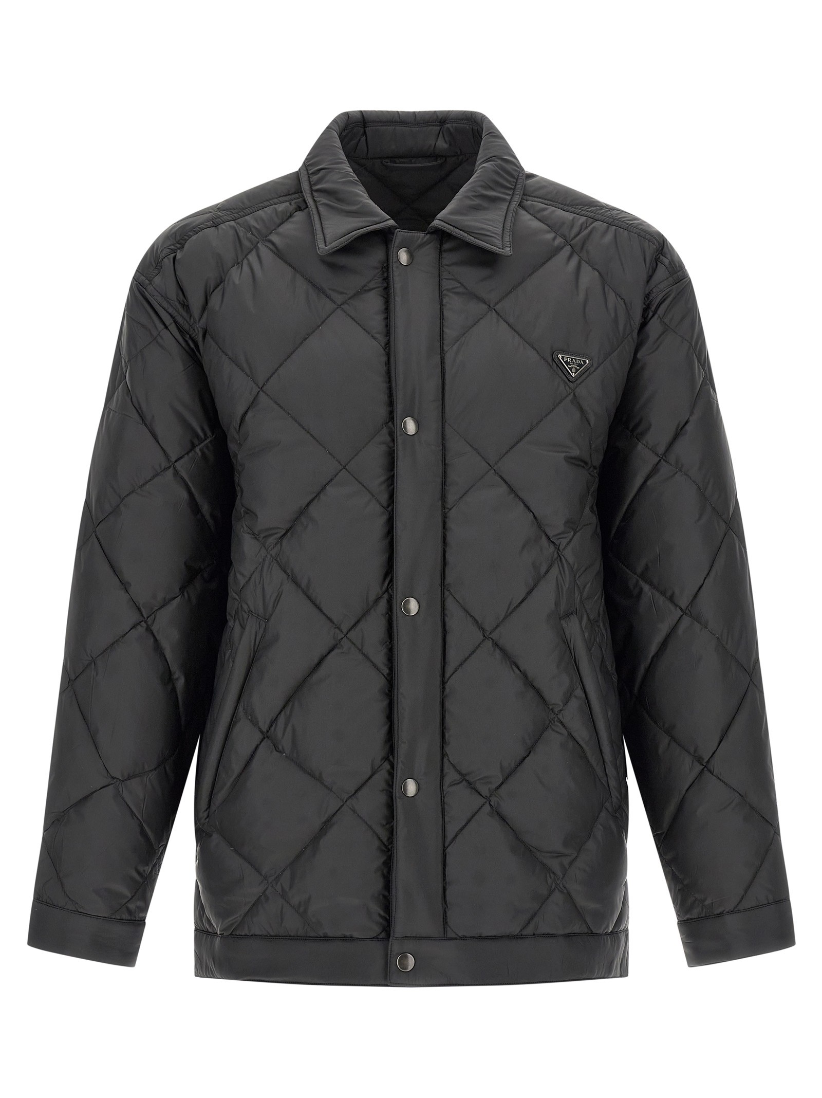 PRADA Quilted Down Jacket With Logo