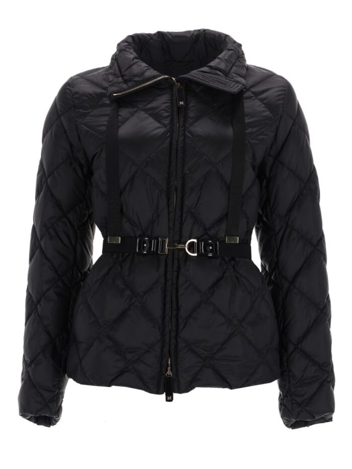 S MAX MARA QUILTED JACKET WITH BELT