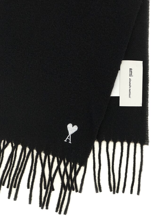 AMI PARIS 'Quota' Scarf With ADC Embroidery And Fringes