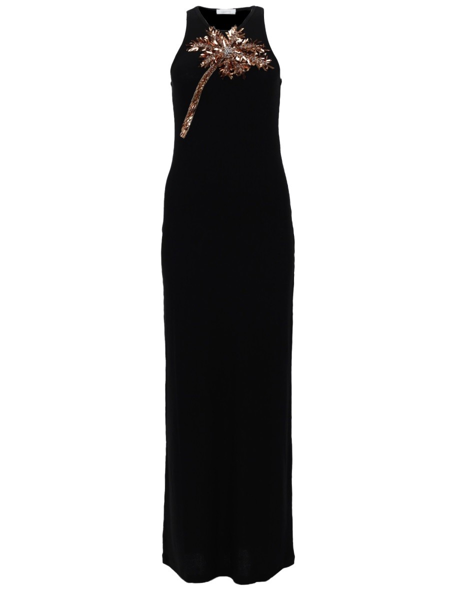 RABANNE ABITO CON DETTAGLIO PALMA IN PAILLETTES