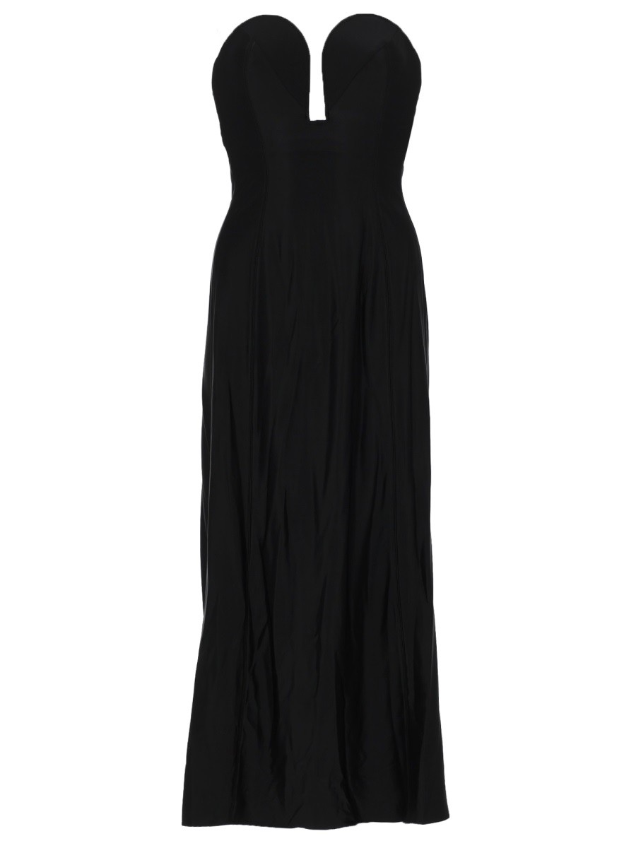 RABANNE ABITO MIDI CON BUSTIER STRUTTURATO A FORMA DI CUORE