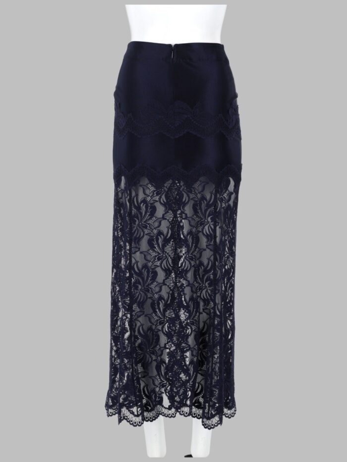RABANNE GONNA MIDI IN PIZZO E JERSEY