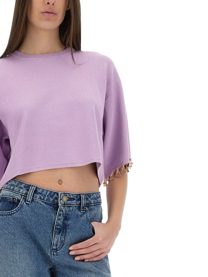 RABANNE KNIT CROP T-SHIRT