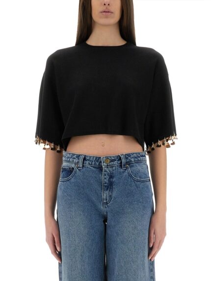 RABANNE KNIT CROP T-SHIRT