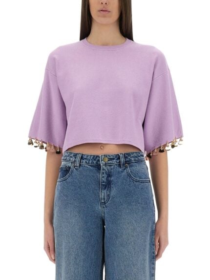 RABANNE KNIT CROP T-SHIRT
