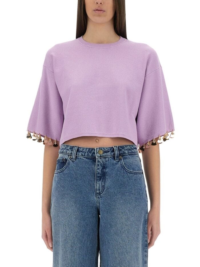 RABANNE KNIT CROP T-SHIRT