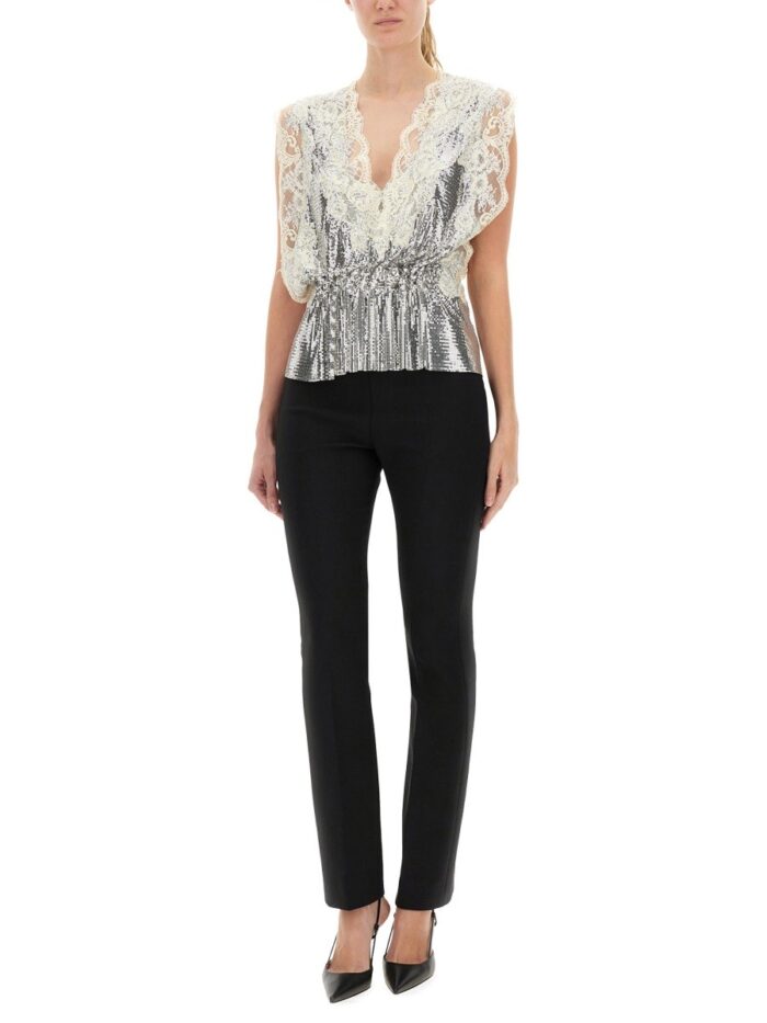 RABANNE LACE AND SEQUIN TOP