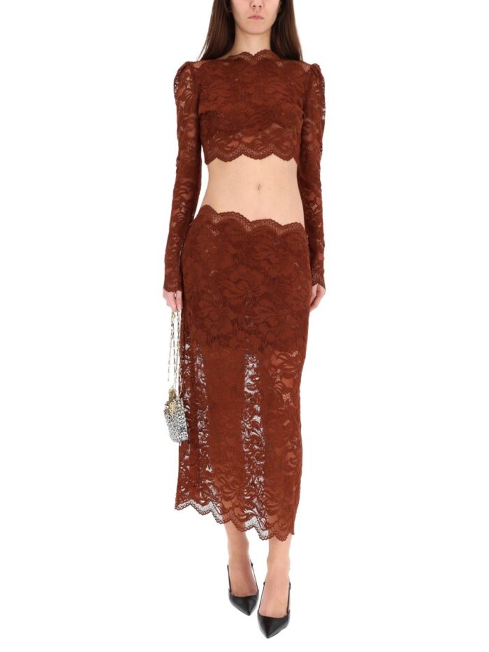 RABANNE LACE MIDI SKIRT